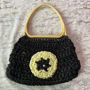 Vintage Crochet Carpet Handbag 